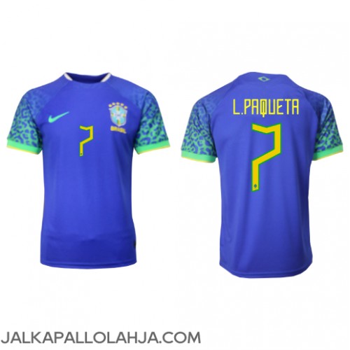 Brasilia Lucas Paqueta #7 Kopio Vieras Pelipaita MM-kisat 2022 Lyhyet Hihat